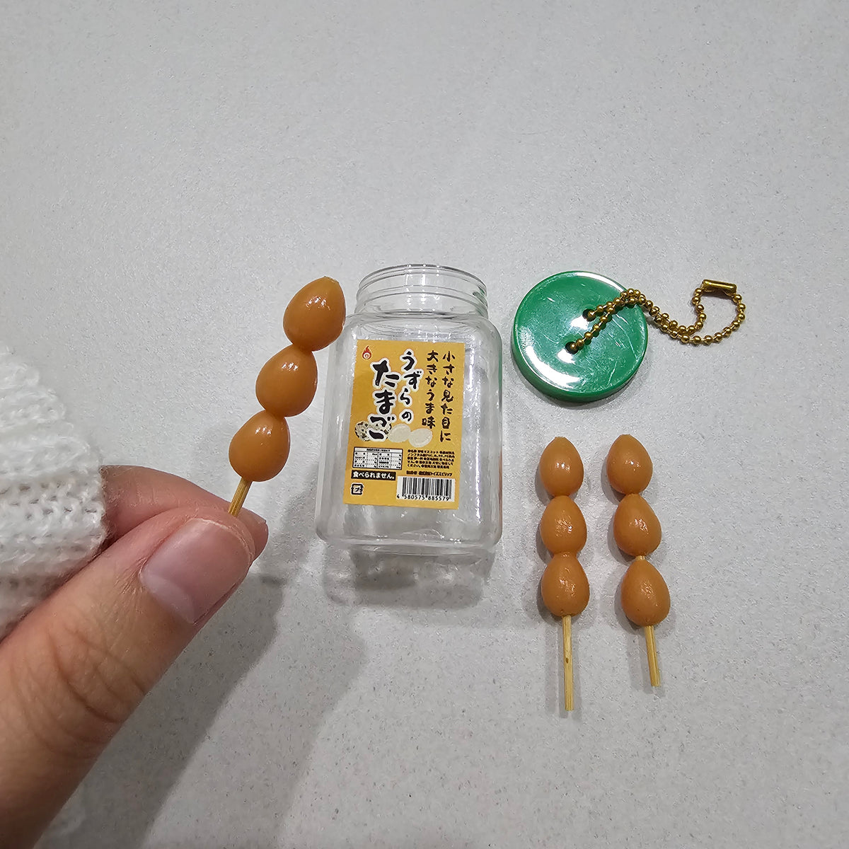 Miniature Quail Egg Jar Trinkets Keychain Toy